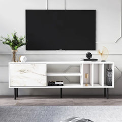 White Broxton TV Stand for TVs up to 75" with Cable Management