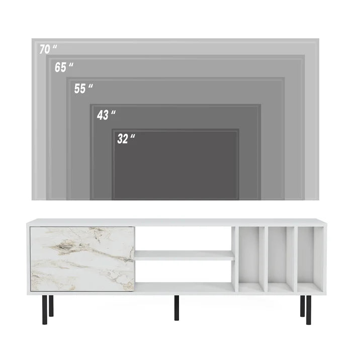 White Broxton TV Stand for TVs up to 75" with Cable Management