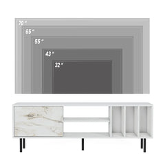 White Broxton TV Stand for TVs up to 75" with Cable Management
