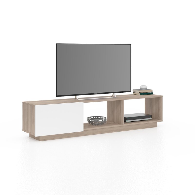 Gray/White TV Stand for TVs up to 85" Brings Plenty of Essential Storage and A Sleek Design to your Living Room or Bedroom
