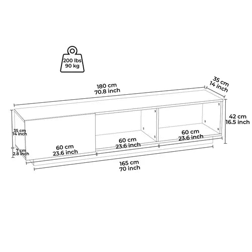 White/White Marble Bruckner TV Stand for TVs up to 85" Design