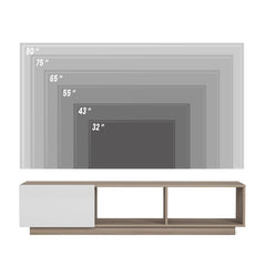 Gray/White TV Stand for TVs up to 85" Brings Plenty of Essential Storage and A Sleek Design to your Living Room or Bedroom