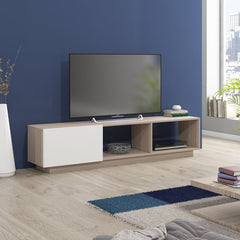 Gray/White TV Stand for TVs up to 85" Brings Plenty of Essential Storage and A Sleek Design to your Living Room or Bedroom