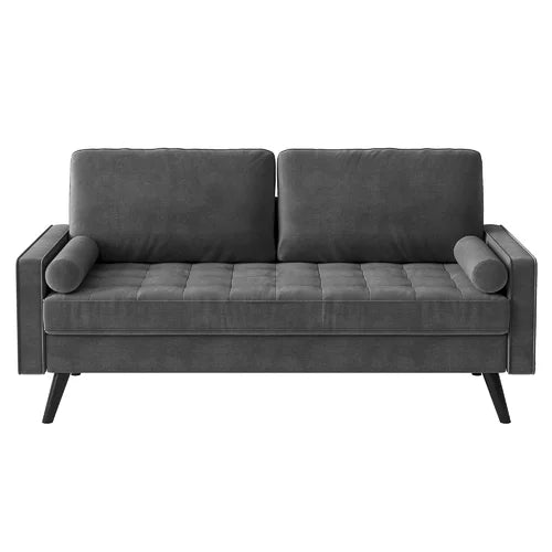 Brumback 69.7'' Velvet Square Arm Sofa Low Profile Design