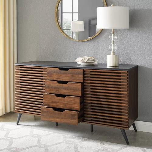 Dark Walnut Brumit 59'' Wide 4 Drawer Sideboard Design