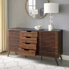 Dark Walnut Brumit 59'' Wide 4 Drawer Sideboard Design