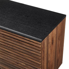 Dark Walnut Brumit 59'' Wide 4 Drawer Adjustable Shelves Sideboard Durable Laminate