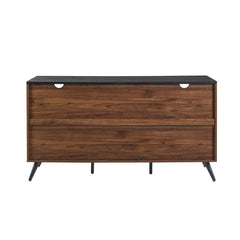 59'' Wide 4 Drawer Sideboard Slatted Sliding Doors and Drawers For A Modern Look in Your Dining Room, Living Room, Or Home Office