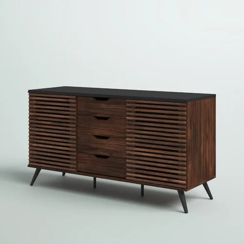 Dark Walnut Brumit 59'' Wide 4 Drawer Sideboard Design