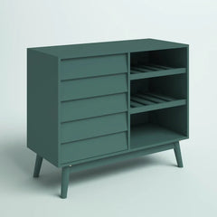 Dark Teal Brumley Bar Cabinet Modern Style Provide Storage Space