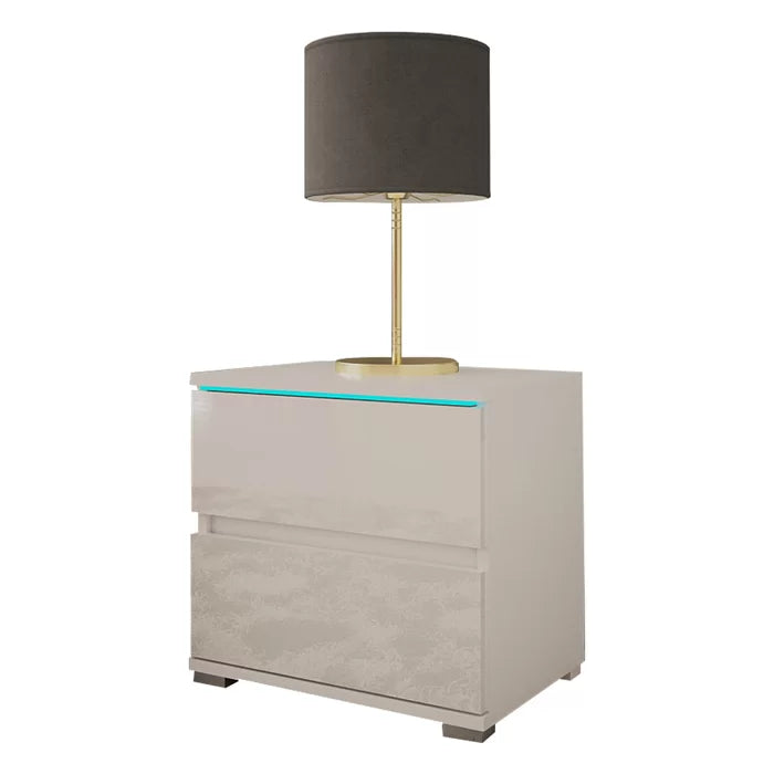White Bruyere 18.5'' Tall 2 - Drawer Nightstand Solid Wood Perfect for Bedside