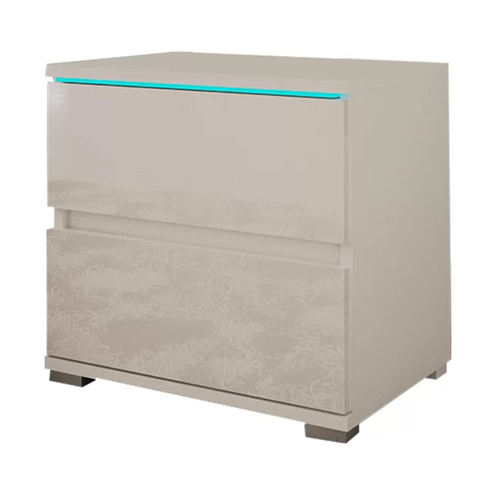 White Bruyere 18.5'' Tall 2 - Drawer Nightstand Solid Wood Perfect for Bedside