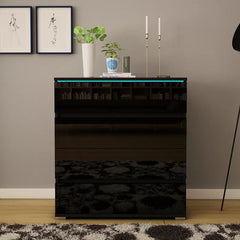 Black Bruyere 34.2'' Tall 4 - Drawer Bachelor's Chest with 21 Color LED Light
