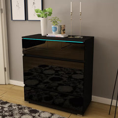 Black Bruyere 34.2'' Tall 4 - Drawer Bachelor's Chest with 21 Color LED Light