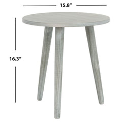 Bryceson 16.8'' Tall Solid Wood 3 Legs End Table Slate Gray Crafted with a Pinewood Blend