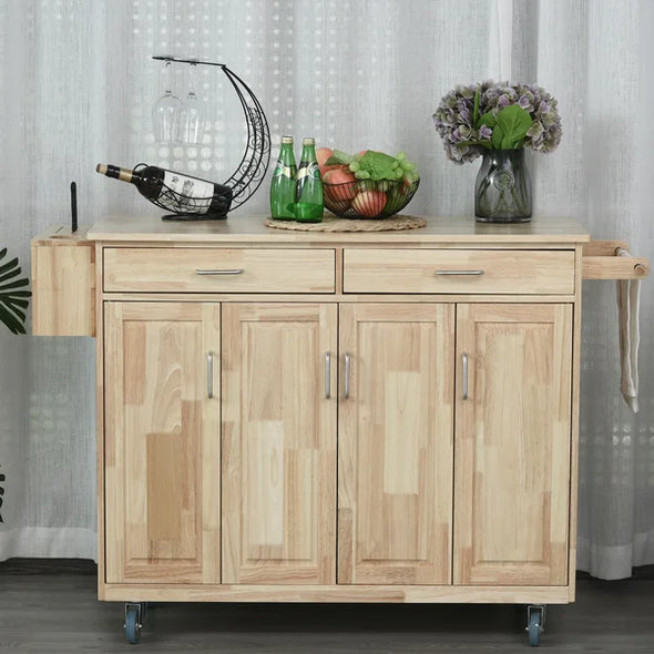 Brychan 50.75'' Wide Rolling Kitchen Island Locking Wheels