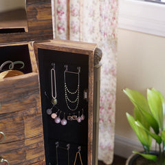 14.4'' Wide Jewelry Armoire with Mirror Organize Bracelets, Earrings, Rings, and More