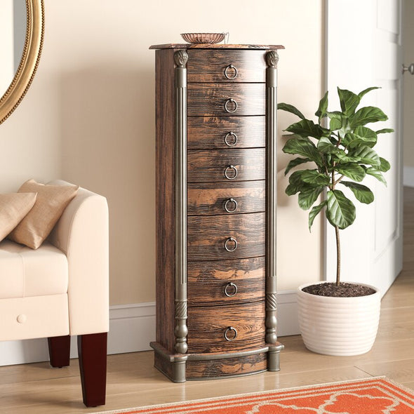 14.4'' Wide Jewelry Armoire with Mirror Organize Bracelets, Earrings, Rings, and More