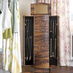 14.4'' Wide Jewelry Armoire with Mirror Organize Bracelets, Earrings, Rings, and More