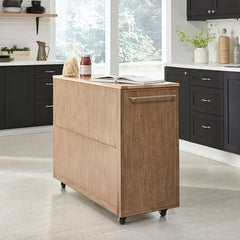 Bucher 49.25'' Wide Rolling Kitchen Cart with Solid Wood Top Contemporary Style