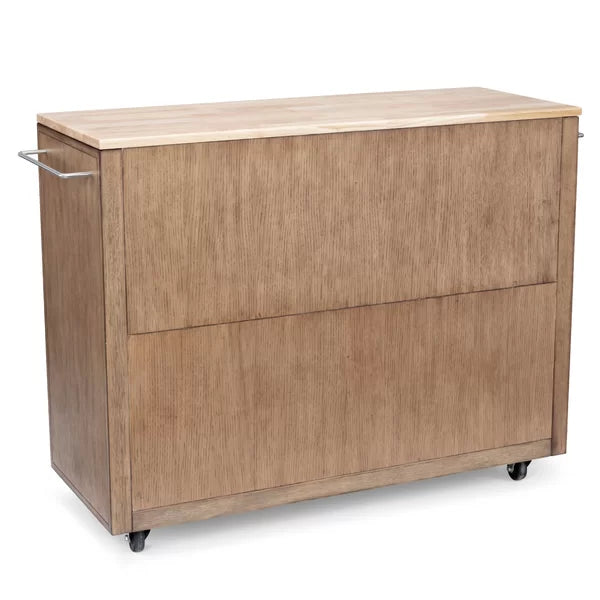 Bucher 49.25'' Wide Rolling Kitchen Cart with Solid Wood Top Contemporary Style