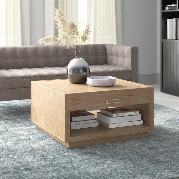 Bucher Block modern accent Coffee Table with Storage Provide Storage Space