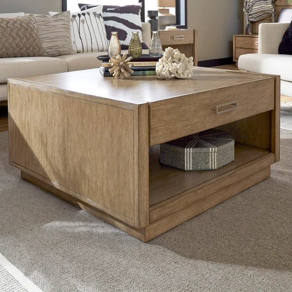 Bucher Block modern accent Coffee Table with Storage Provide Storage Space