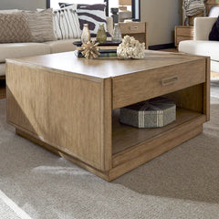 Bucher Block modern accent Coffee Table with Storage Provide Storage Space