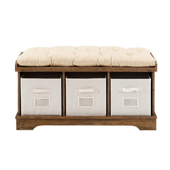 Driftwood Bucyrus Upholstered Cubby Storage Bench
