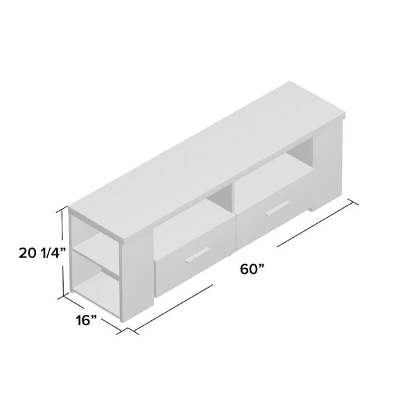 Bukovinka TV Stand for TVs up to 65" Dual Storage Drawers with Satin Finish