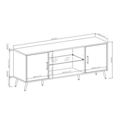 Birch Bulhary TV Stand for TVs up to 65" Adjustable Rubber Feet
