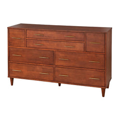 Bumgardner 8 Drawer 56.9" W Dresser Oak Blend of Solid and Engineered Wood