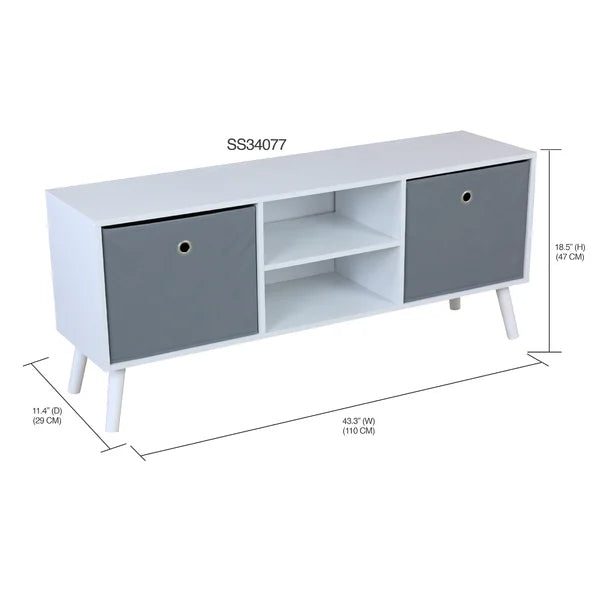 Bunnie TV Stand for TVs up to 49" with Cable Management Durable Frame with Breathable Cubes