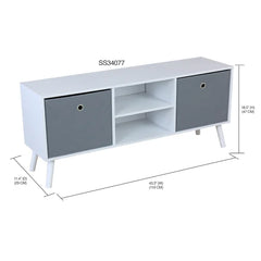 Bunnie TV Stand for TVs up to 49" with Cable Management Durable Frame with Breathable Cubes