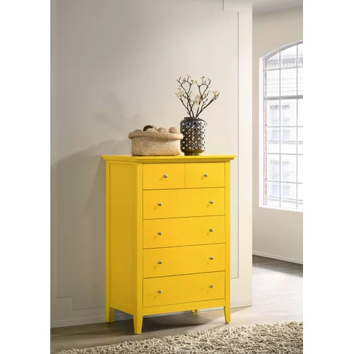 Yellow Burchinal 32'' W Chest Crafted from a Blend of Solid Design