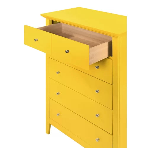 Yellow Burchinal 32'' W Chest Crafted from a Blend of Solid Design
