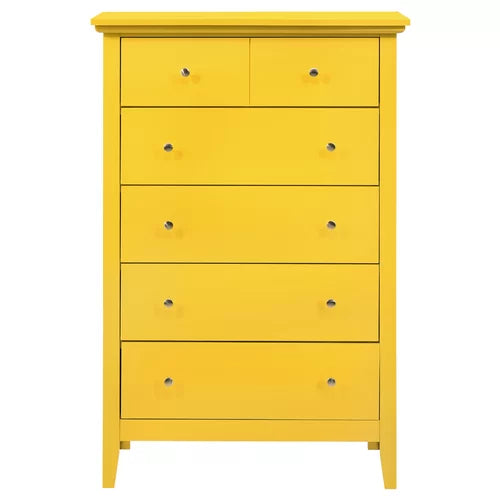 Yellow Burchinal 32'' W Chest Crafted from a Blend of Solid Design
