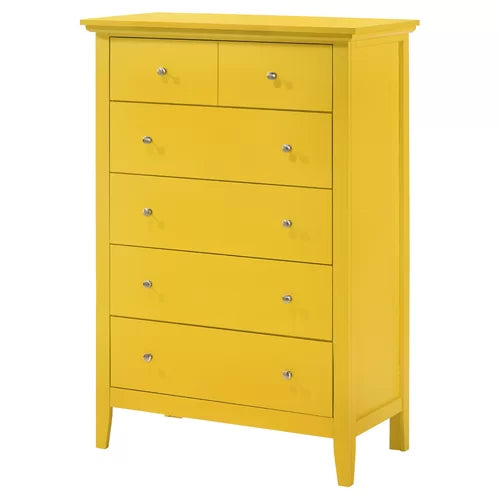 Yellow Burchinal 32'' W Chest Crafted from a Blend of Solid Design
