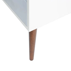 Off-White/Gray Burgos 26'' Tall 2 Drawer Nightstand