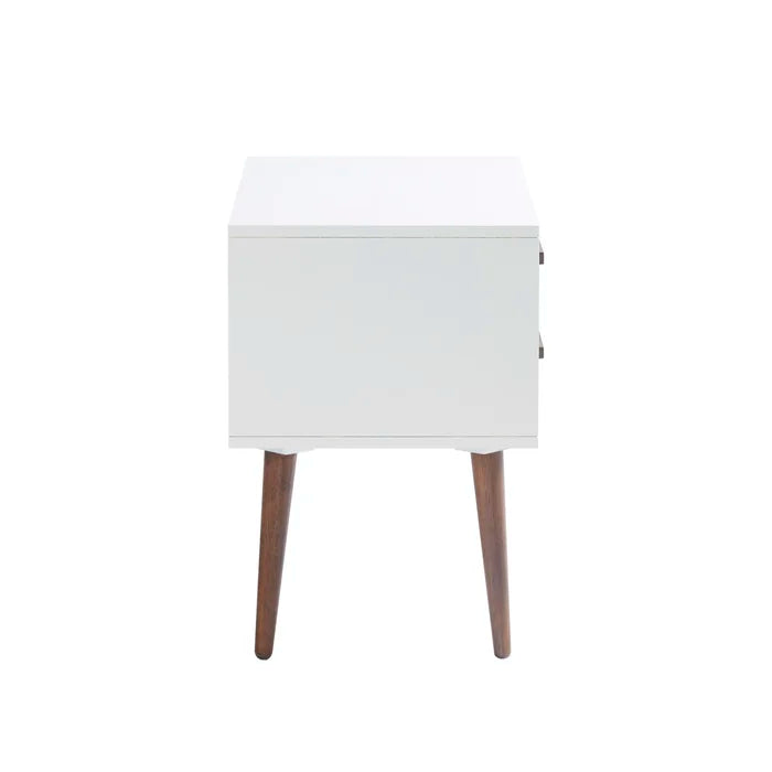 Off-White/Gray Burgos 26'' Tall 2 Drawer Nightstand