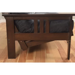 Suede Grey Burin Queen 86'' Wide Futon And Mattress with Storage