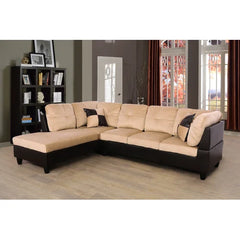 Burman 103.5" Wide Faux Leather Sofa & Chaise Indoor Aesthetically Design