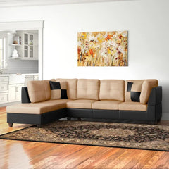 Burman 103.5" Wide Faux Leather Sofa & Chaise Indoor Aesthetically Design