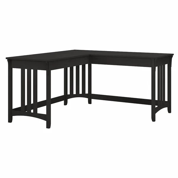 Vintage Black Bush Furniture Salinas 60W L Shaped Writing Desk In Cape Cod Gray