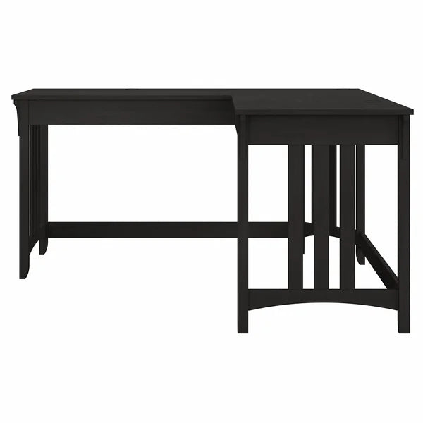 Vintage Black Bush Furniture Salinas 60W L Shaped Writing Desk In Cape Cod Gray