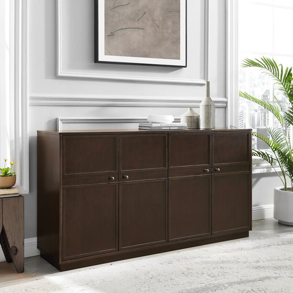 Dark Brown Oak 62'' Wide Sideboard Provide A Traditional Aesthetic To Elevate your Living Room, Dining Room, or Home Office