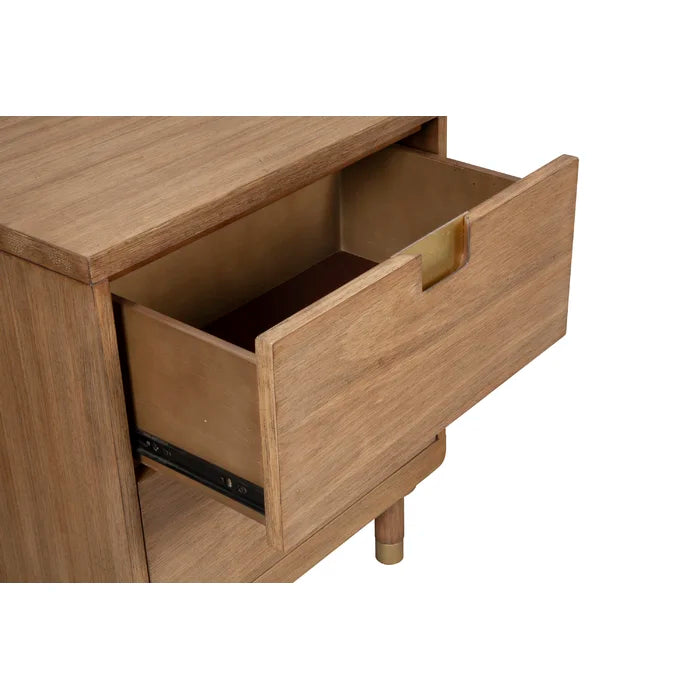 Mahogany Solid Wood Byron 25'' Tall 2 - Drawer Nightstand in Sand