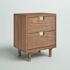 Mahogany Solid Wood Byron 25'' Tall 2 - Drawer Nightstand in Sand