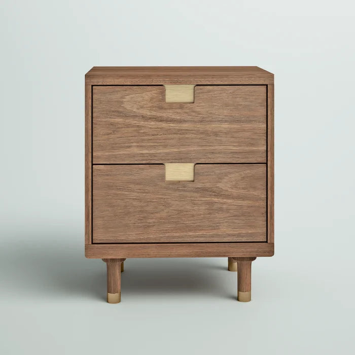 Mahogany Solid Wood Byron 25'' Tall 2 - Drawer Nightstand in Sand