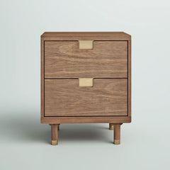 Mahogany Solid Wood Byron 25'' Tall 2 - Drawer Nightstand in Sand